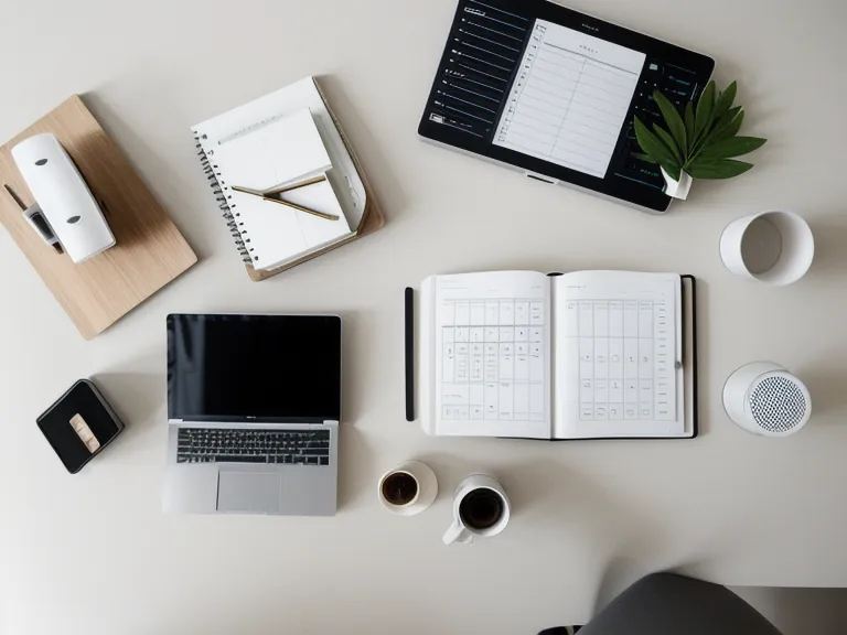 Applications de productivité pour graphistes créatifs : bureau avec écran affichant un planning de projets