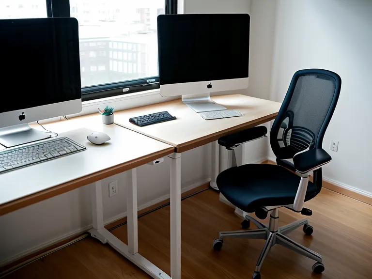 Configuration de bureau avec écran à hauteur des yeux et clavier externe