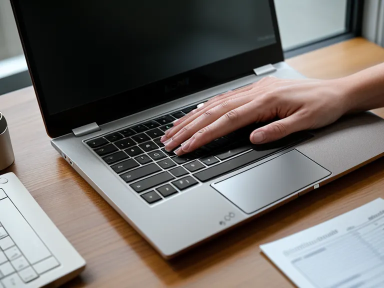 Freelance gérant ses factures sur un ordinateur dans un bureau propre