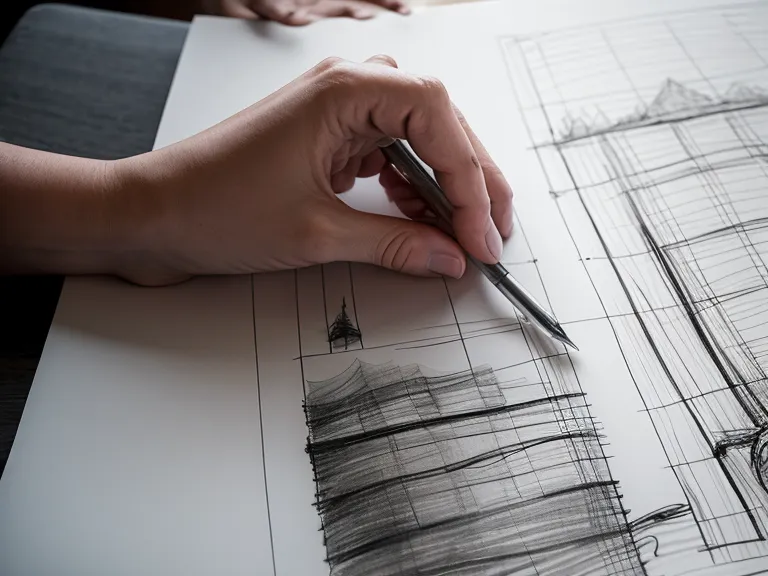 Main de designer traçant un planning sur un carnet en papier