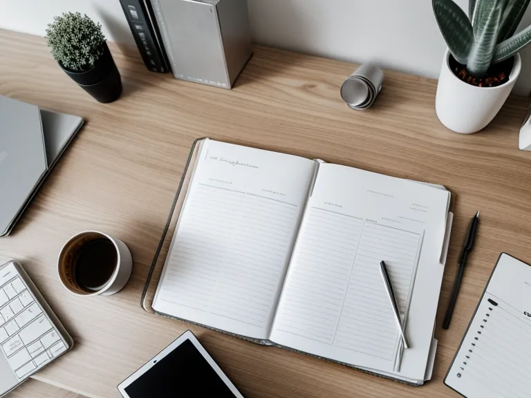 Espace de travail de freelance réorganisé avec agenda et ordinateur portable, reflet d'une meilleure productivité freelance et d'un workflow créatif plus fluide