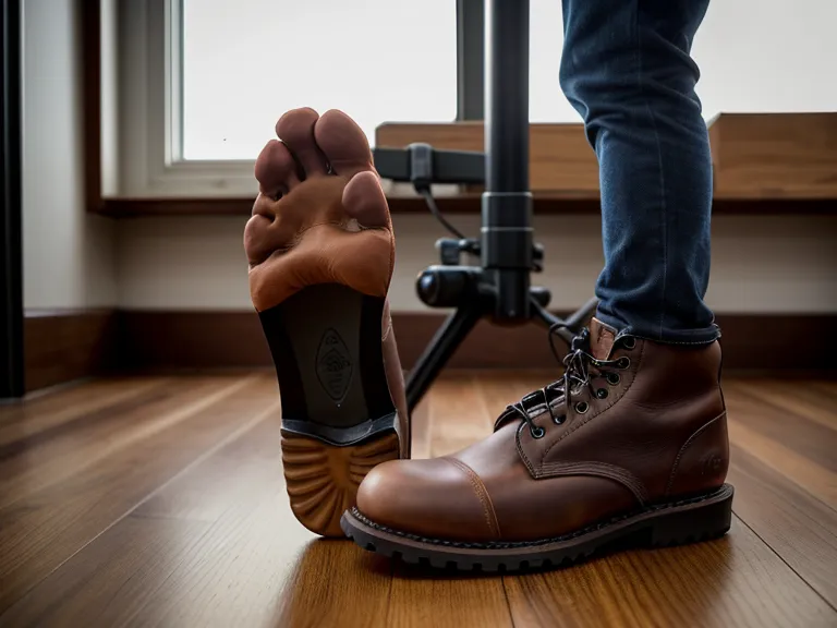 Pieds posés sur un repose-pied ergonomique sous un bureau