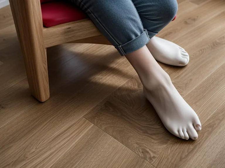 Détail d'un repose-pied incliné avec surface antidérapante