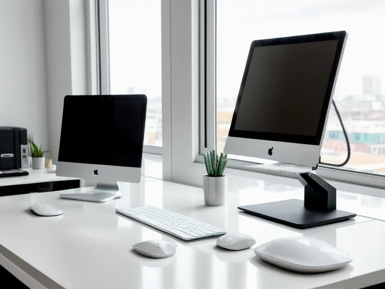 Installation ergonomique complète avec support laptop, clavier externe et souris