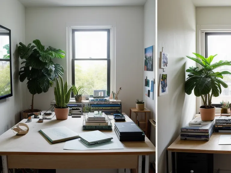 Comparaison entre un bureau encombré et un bureau organisé